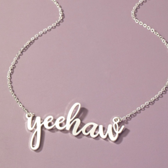 Silver yeehaw statement necklace - Picture 2 of 4